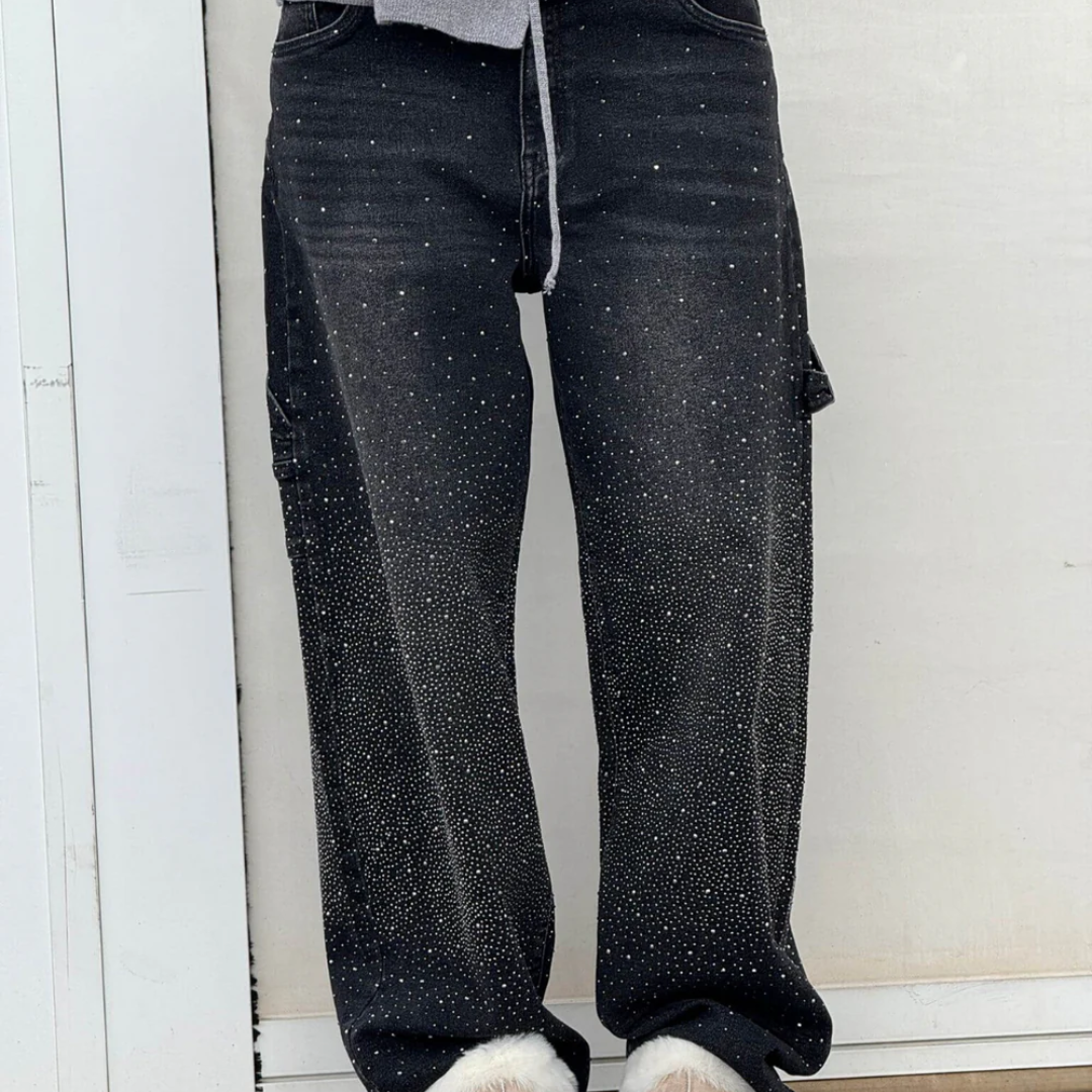 Jalor™ | Jean décontracté scintillant avec strass brillants