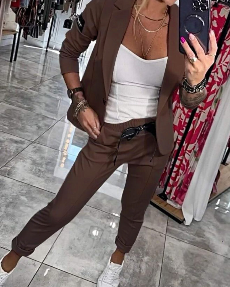 Jalyn™ | Ensemble élégant composé d'un haut, d'une veste et d'un pantalon pour un look raffiné