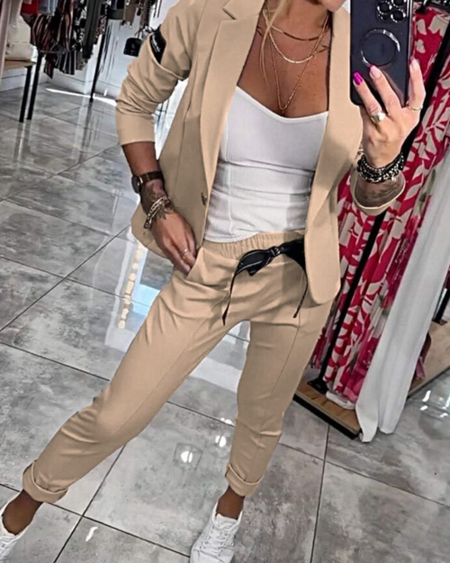 Jalyn™ | Ensemble élégant composé d'un haut, d'une veste et d'un pantalon pour un look raffiné