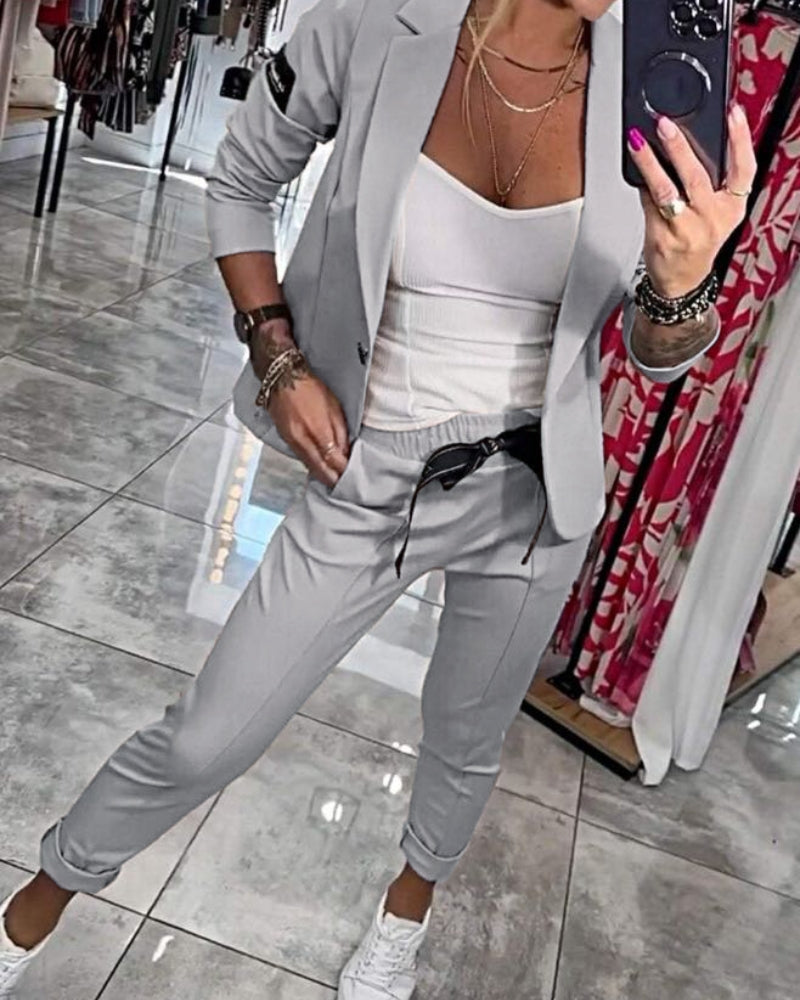 Jalyn™ | Ensemble élégant composé d'un haut, d'une veste et d'un pantalon pour un look raffiné